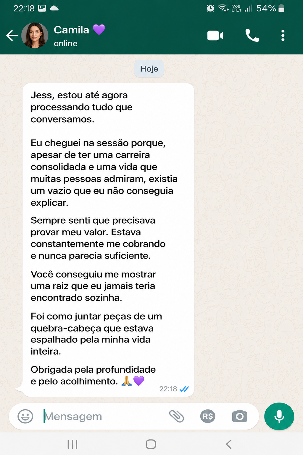 Depoimento de Camila